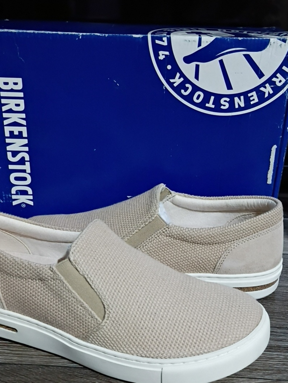 Birkenstock Tan Slip-On Canvas Loafers Women's 9 Men's 7